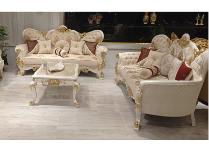 Three-seater sofa set 3+3 Seat Couch Sofa Sofas Armchair Seat Fabric Upholstery 2-piece
