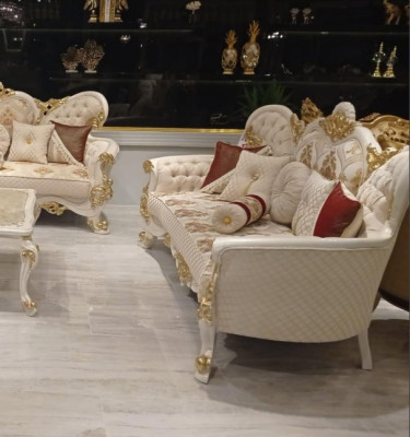 Luxury Sofa set 3+3 Seater Sofa Sofas Armchair Seat Fabric Baroque Group Baroque