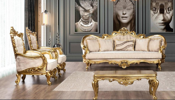 Couch Suite Sofa set 3+1+1 Seater Armchair Sofas Set Fabric Sofa Baroque new