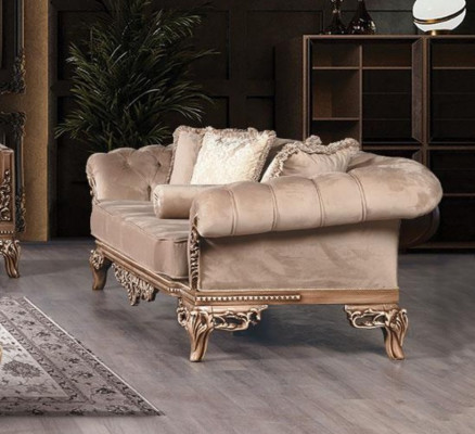 Sofa set 3+3 Seater Chesterfield Sofa Armchair Luxury Set Fabric Suite 2-piece