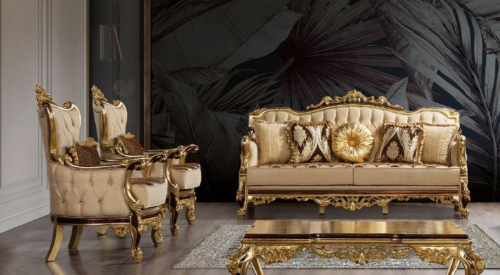Suite Sofa set 3+1+1 Seat Sofa Sofas Armchair Luxury Set Design Baroque Couch