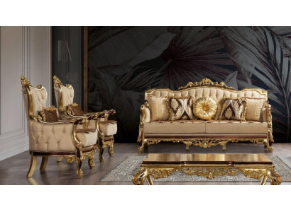 Suite Sofa set 3+1+1 Seat Sofa Sofas Armchair Luxury Set Design Baroque Couch