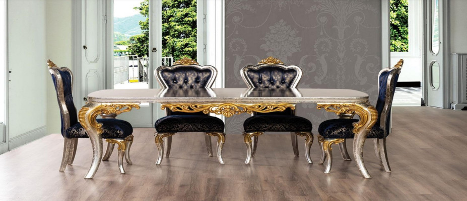 Dining room Dining table 4x Chair Group Suite Wood Table Tables Chairs Chair Set