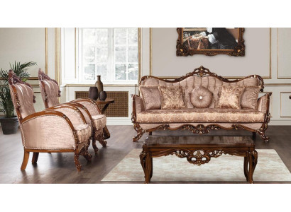 Suite Sofa Sofa set 3+1+1 Seater Armchair Sofas Set Fabric Baroque Seat Luxury