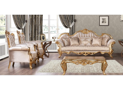Suite Sofa set 3+1+1 Seater Coffee table Sofa Luxury Fabric Armchair Sofas new