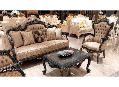 Sofa set 3+1 Seater Luxury Suite Set Sofas Armchair Fabric Sofa Baroque Rococo
