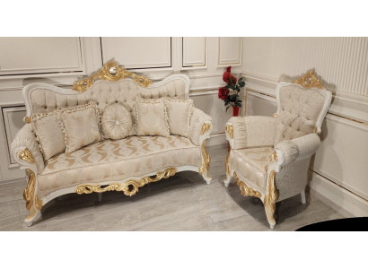 Luxury Group Sofa set 3+1 Seater Suite Fabric Sofa Sofas Armchair Baroque new