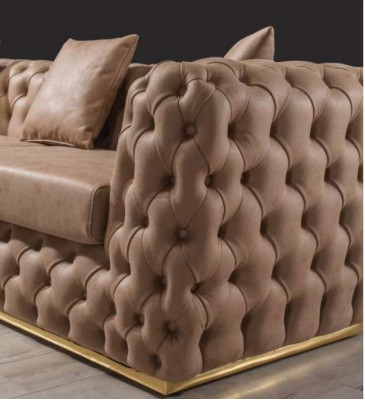 Luxury Chesterfield Sofa set 3+1+1 Seater Suite Sofa Armchair Sofas Leather