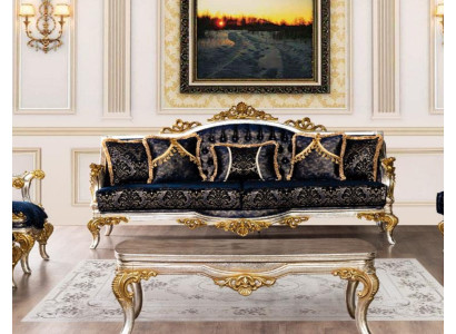 Seat three-seater sofa 3 seater sofa sofas fabric style baroque rococo classic new