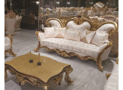 Luxury Three Seater Sofa 3 Seater Sofa Sofas Armchair Fabric Style Baroque Rococo 240cm