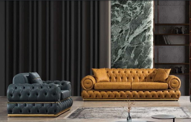 Luxury Chesterfield Sofa set 3+1 Seater Suite Sofa Armchair Sofas Upholstery