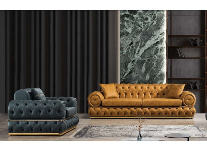Luxury Chesterfield Sofa set 3+1 Seater Suite Sofa Armchair Sofas Upholstery
