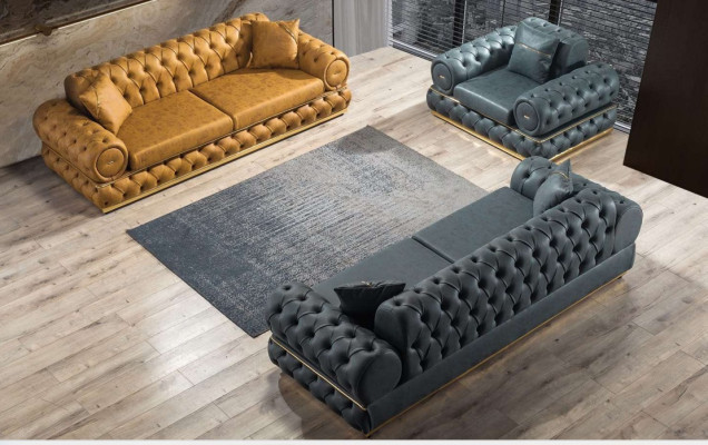Luxury Chesterfield Sofa set 3+1 Seater Suite Sofa Armchair Sofas Upholstery
