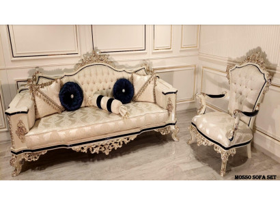 Luxury Three Seater Sofa 3 Seater Sofas Seat Fabric Baroque Rococo Furniture Textile Style
