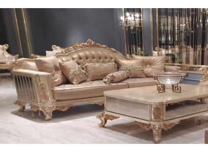 Seat three-seater sofa 3 seater classic couch sofas fabric style baroque velvet new