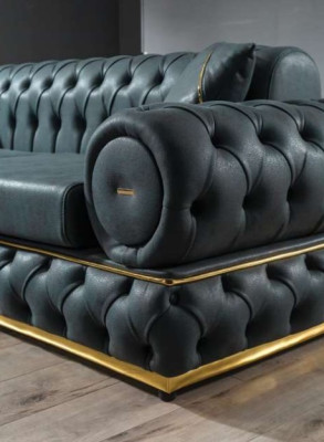 Sofa set 3+1 Seater Suite Sofa Sofas Leather Armchair Luxury Chesterfield