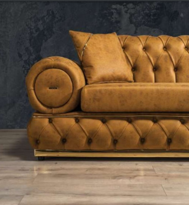 Sofa set 3+1 Seater Suite Sofa Sofas Leather Armchair Luxury Chesterfield