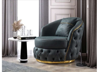 Armchair Chesterfield Seat Baroque Rococo Design Modern Living room Upholstery Throne