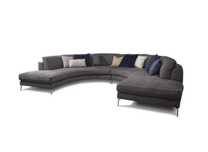 Round Luxury Living landscape Corner sofa Corner suite Upholstery Furniture Sofa
