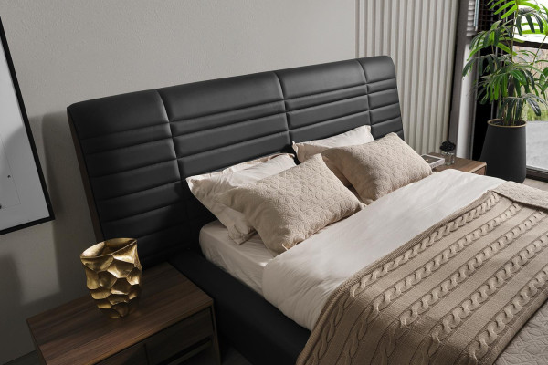 Bedroom Set Bed 2x Bedside tables Black Luxury new 3tlg Design Wood