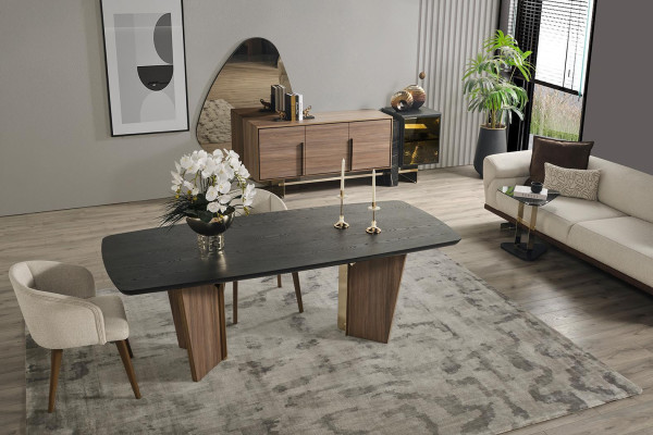 Dining room set Dining set Dining table Sideboard-with Mirror Modern 8-piece