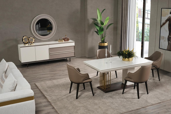 Dining room set Dining set Dining table 4x Chairs Sideboard+ Mirror 7 pieces
