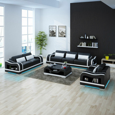 Leather sofa Couch Living landscape 3+2+1 Seater Suite Design Modern Sofa G8030D