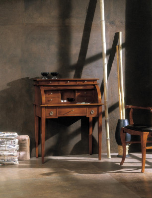 Work table Secretary Office furniture Wood Solid Secretary Table Desk Brown