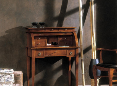 Work table Secretary Office furniture Wood Solid Secretary Table Desk Brown