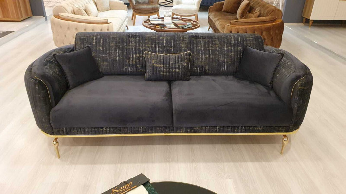 Luxury Sofa 3 Seater Living room Blue Modern Sofa Three Seater Furniture