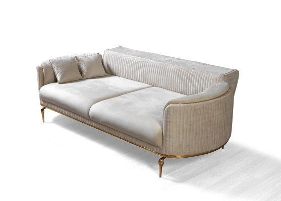 Modern Living room Sofa Luxury White Sofas Upholstered Seat 3 Seater