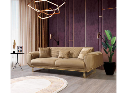 Luxury Sofa 3 Seater Living room Beige Modern Design 234cm Sofas Furniture