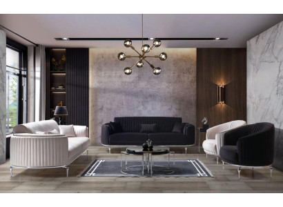 Colorful sofa set White Sofa Couch Seat Upholstery Suite 4pcs. Set 3311 Seater