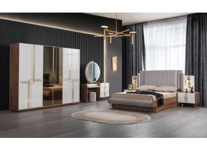 Bedroom Set 5 pcs Furniture Luxury Bed Wardrobe Complete Set new