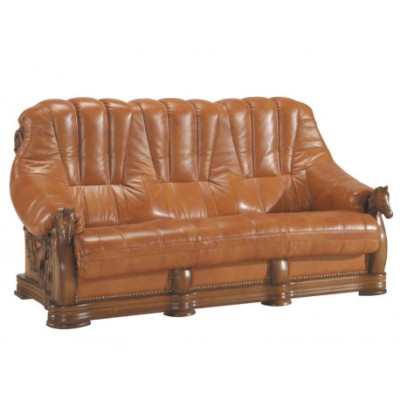 Classic Three Seater Couch Upholstery Sofa 100% Genuine Leather Wood (without 2+1) new