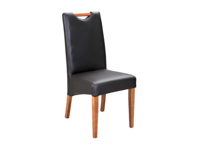 Set 8x Armchair Chair Design Wood Leather Upholstery Chairs Gastro Dining room
