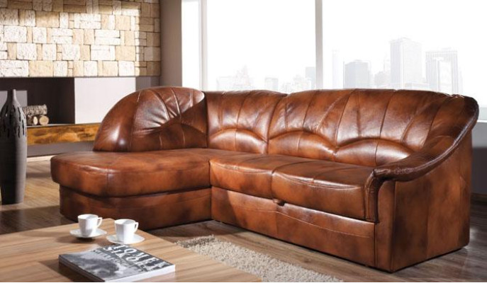 Classic Corner sofa 100% Leather Living landscape Upholstery Sofa Couch Seat