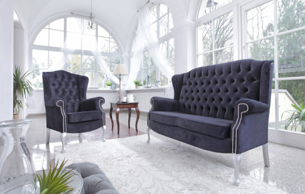 Classic Chesterfield Three Seater Sofa Couch Upholstery Velvet Couches