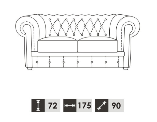 Sofa 2 Seater Chesterfield Design Relax Sofas Upholstery Modern Couches