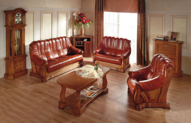 Sofa Three Seater Couch Classic new Upholstery 3 Seater Leather Couches