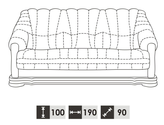 Sofa Three Seater Couch Classic new Upholstery 3 Seater Leather Couches