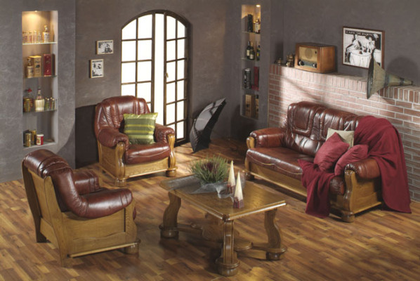 Sofa set 3+1+1 Seater Classic r Upholstery Living landscape Couches Sofas new