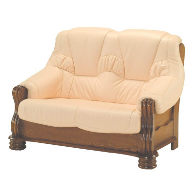 Sofa 2 Seater Couch Sofas Couches Living room Wood Leather Two-seater Furniture new