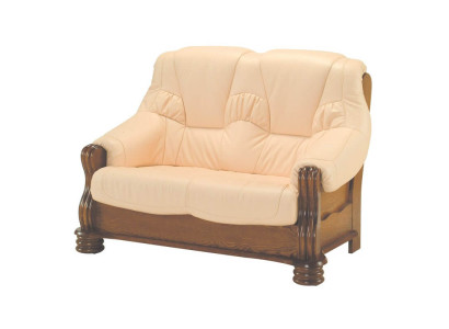 Sofa 2 Seater Couch Sofas Couches Living room Wood Leather Two-seater Furniture new