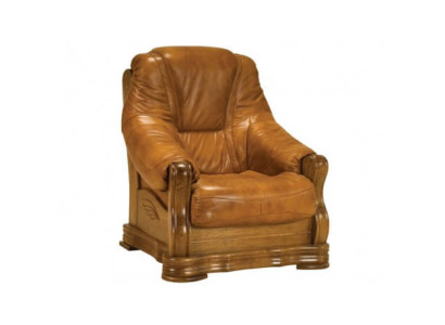 Armchair TV Wood Armchair Genuine Leather Padded Seat Lounge Club Furniture new