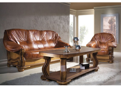 Classic Sofa set Upholstery 3+2 Seater Suite Leather wooden frame