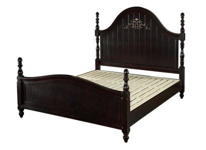 Designer Bed Country House Wood Hotel Metal Beds Double Bedroom Wood Furniture