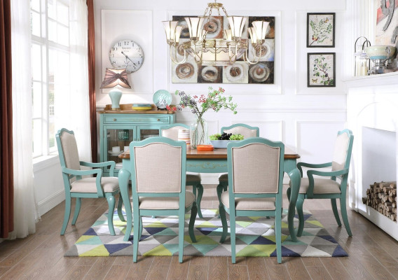 Dining set Dining table 6 x Chair Set Set Suite Table Classic Dining set 7 pieces.