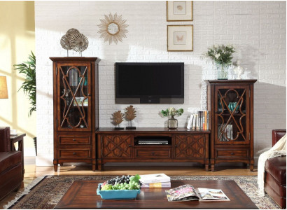 Wall unit sideboard design 2x wardrobe TV cabinet lowboard sideboard 3 pcs. Set display case