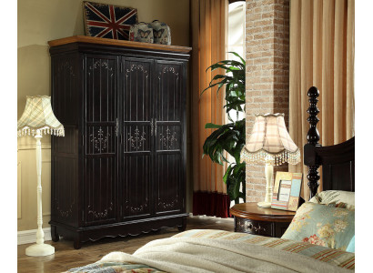 Wardrobe Antique Style Cabinets Black Country House Furniture Bedroom Wardrobe